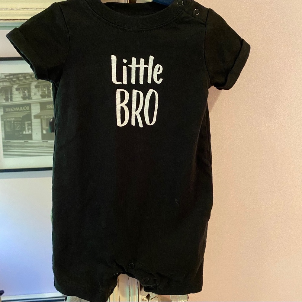 Gymboree “Little Bro” shortall. Size 3-6 months .